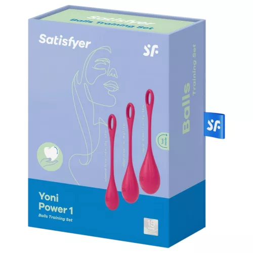 Satisfyer Yoni Power 1 - gésagolyó szett - piros (3 részes)