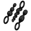 Satisfyer Booty Call - anál plug szett - fekete (3 részes)