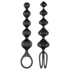 Satisfyer Love Beads - gyöngyös anál dildó szett (fekete)