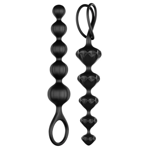Satisfyer Love Beads - gyöngyös anál dildó szett (fekete)