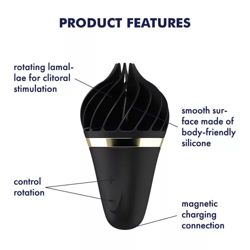 Satisfyer Sweet Treat - akkus, forgó csikló vibrátor (fekete)