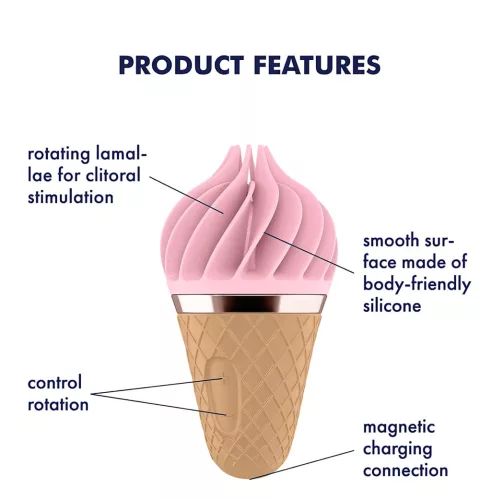 Satisfyer Sweet Treat - akkus, forgó csikló vibrátor (pink-barna)