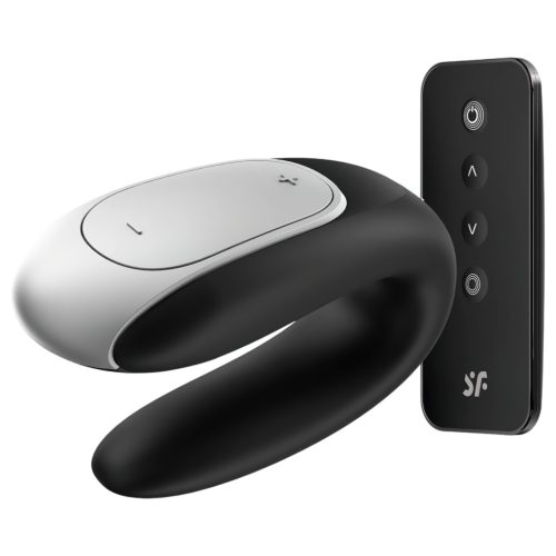 Satisfyer Double Fun - okos, vízálló párvibrátor (fekete)
