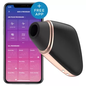   Satisfyer Love Triangle - okos léghullámos csiklóizgató (fekete)