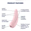Satisfyer Curvy 2+ - okos léghullámos csiklóizgató (pink)