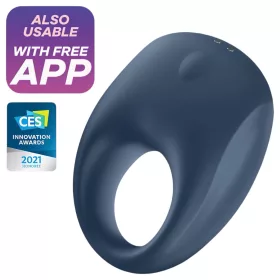   Satisfyer Strong One - okos vibrációs péniszgyűrű (kék)