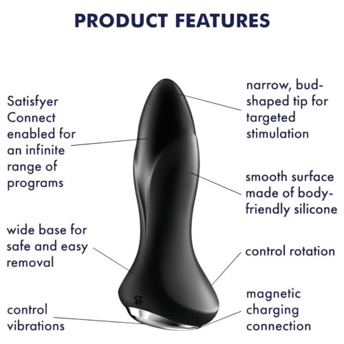 Satisfyer Rotator Plug 1 - gyöngyös anál vibrátor (fekete)