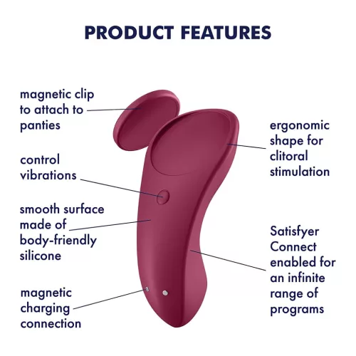 Satisfyer Sexy Secret - okos vízálló bugyi vibrátor (piros)