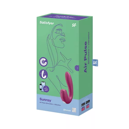 Satisfyer Sunray - akkus, léghullámos 2in1 vibrátor (piros)