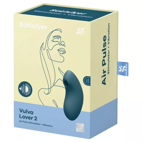 Satisfyer Vulva Lover 2 - akkus léghullámos csikló vibrátor (kék)