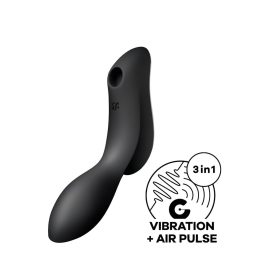   Satisfyer Curvy Trinity 2 - léghullámos 2in1 vibrátor (fekete)