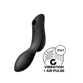   Satisfyer Curvy Trinity 2 - léghullámos 2in1 vibrátor (fekete)