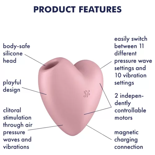 Satisfyer Cutie Heart - akkus léghullámos csikló vibrátor (pink)
