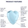 Satisfyer Cutie Heart - akkus léghullámos csikló vibrátor (kék)