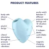 Satisfyer Cutie Heart - akkus léghullámos csikló vibrátor (kék)