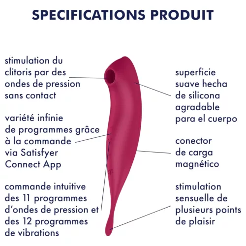 Satisfyer Twirling Pro - okos 2in1 csikló vibrátor (piros)