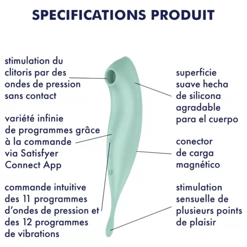 Satisfyer Twirling Pro - okos 2in1 csikló vibrátor (menta)