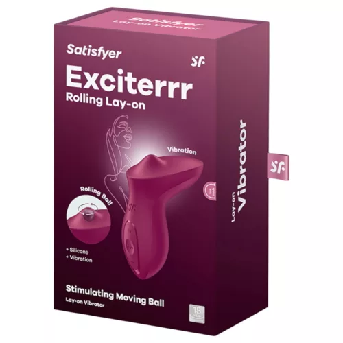Satisfyer Exciterrr - forgó gyöngyös csikló vibrátor (piros)