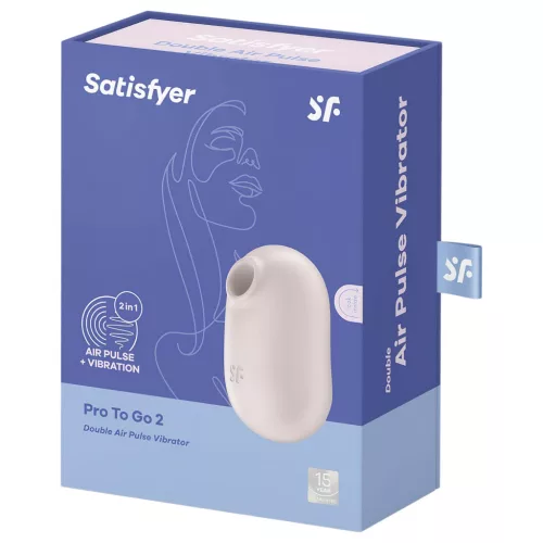 Satisfyer Pro To Go 2 - léghullámos csiklóizgató (bézs)