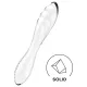 Satisfyer Dazzling Crystal 1 - kétvégű üveg dildó (átlátszó)