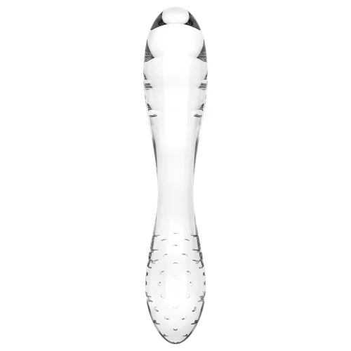 Satisfyer Dazzling Crystal 1 - kétvégű üveg dildó (átlátszó)