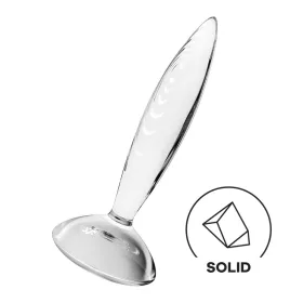   Satisfyer Sparkling Crystal - bordázott üveg dildó (átlátszó)