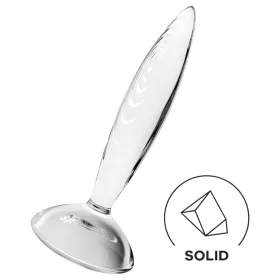   Satisfyer Sparkling Crystal - bordázott üveg dildó (átlátszó)