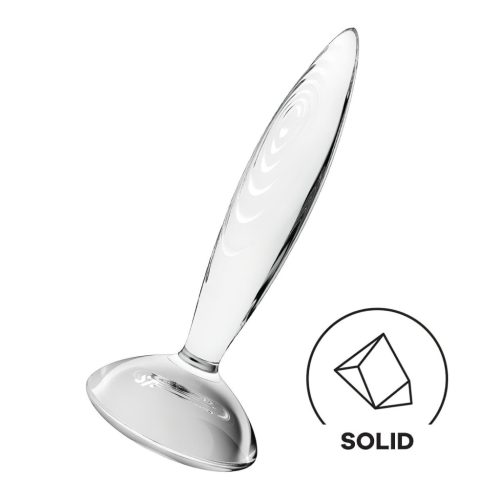 Satisfyer Sparkling Crystal - bordázott üveg dildó (átlátszó)