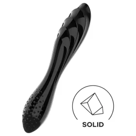   Satisfyer Dazzling Crystal 1 - kétvégű üveg dildó (fekete)