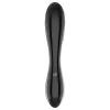 Satisfyer Dazzling Crystal 1 - kétvégű üveg dildó (fekete)