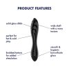 Satisfyer Dazzling Crystal 1 - kétvégű üveg dildó (fekete)