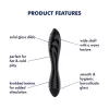 Satisfyer Dazzling Crystal 1 - kétvégű üveg dildó (fekete)