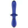 Satisfyer Double Crystal - kétvégű üveg dildó (kék)