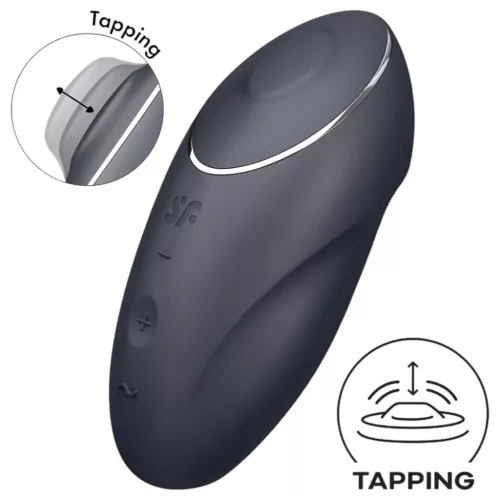 Satisfyer Tap & Climax 1 - 2in1 csikló vibrátor (fekete)