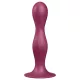 Satisfyer Double Ball-R - tapadókorongos súlyozott dildó (piros)