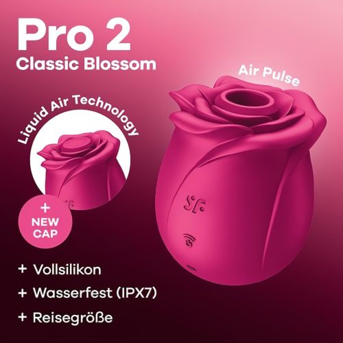 Satisfyer Pro 2 Classic Blossom - léghullámos csiklóizgató (piros)