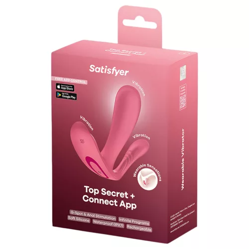 Satisfyer Top Secret+ - viselhető G-pont- és análvibrátor (rózsaszín)