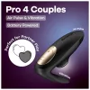 Satisfyer Pro 4 Couples - léghullámos párvibrátor (fekete)