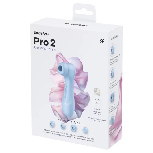 Satisfyer Pro 2 Gen4 - App-vezérelt léghullámos csiklóizgató (kék)