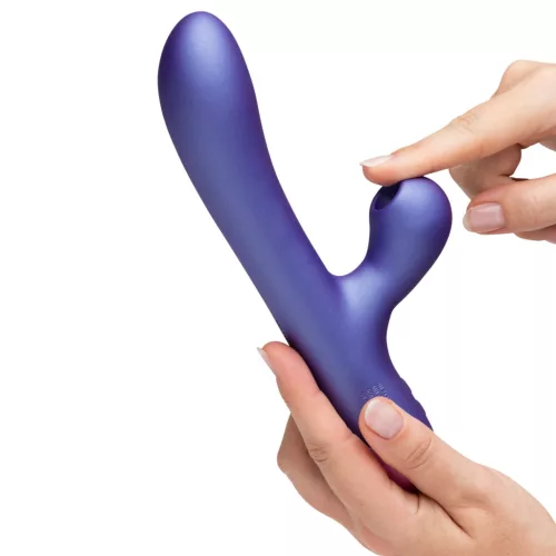 ROMP Pulse - G-pont vibrátor léghullámos csiklóizgatóval (lila)