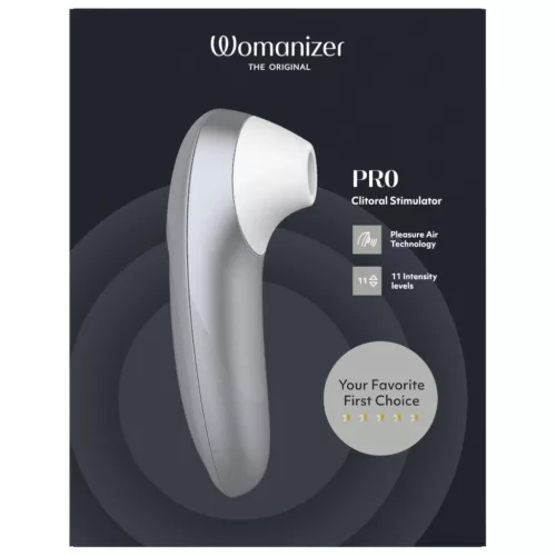 Womanizer Pro - léghullámos csiklóizgató (szürke)