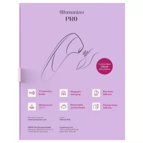 Womanizer Pro - léghullámos csiklóizgató (pink)