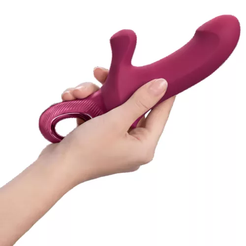 Fun Factory Bi Stronic Curve - lökő vibrátor csiklókarral (piros)