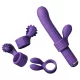 Magic Stick - vibrátor cseréléhető feltétekkel (lila)