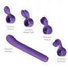 Magic Stick - vibrátor cseréléhető feltétekkel (lila)