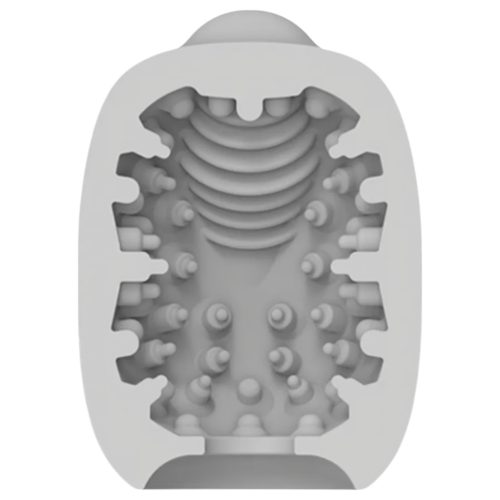 VIBEGGS Naughty Nubs - vibrációs tojás maszturbátor (fehér)