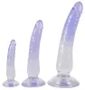 Crystal Clear - anál tréner dildó készlet - 3db (átlátszó-kék)
