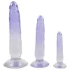 Crystal Clear - anál tréner dildó készlet - 3db (átlátszó-kék)
