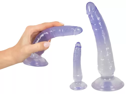 Crystal Clear - anál tréner dildó készlet - 3db (átlátszó-kék)