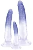 Crystal Clear - anál tréner dildó készlet - 3db (átlátszó-kék)